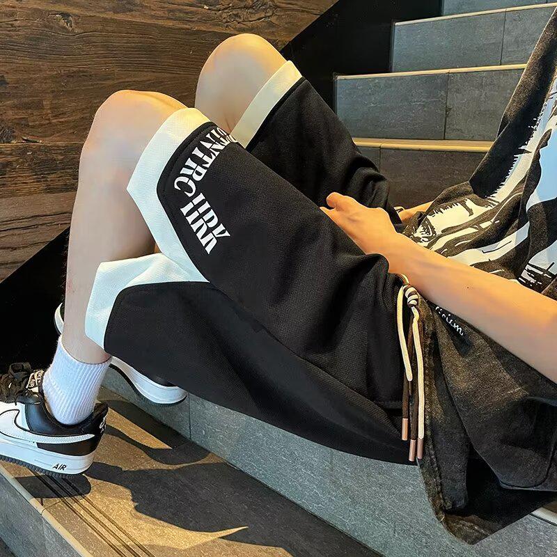 

Мужские повседневные летние шорты большого размера в стиле колор-блок: Спортивный, Модный, Свободный, Дизайн с прямыми штанинами 4XL