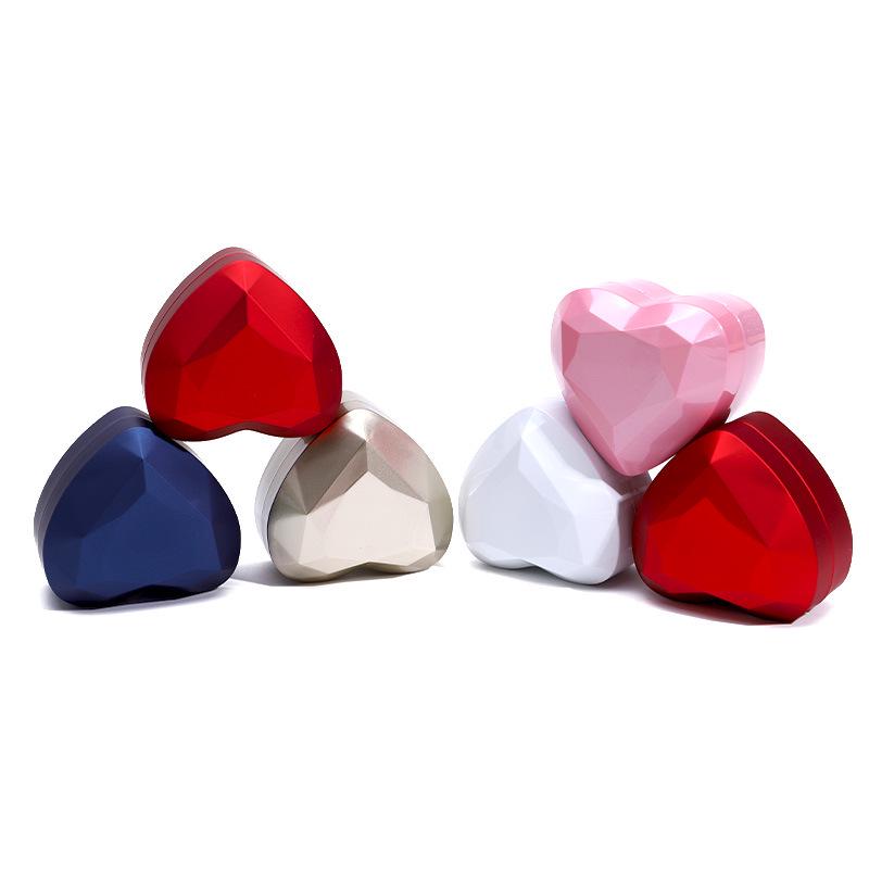 Heart-shaped LED Jewelry Storage Box for Rings, Necklaces, and Pendants