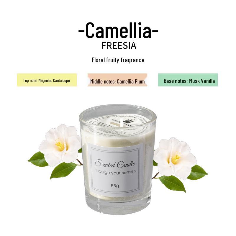 Aromatherapy Smokeless Candle – Long-lasting Fragrance, Creative Christmas Gift, Glass Cup Ornament for Bedroom Atmosphere.