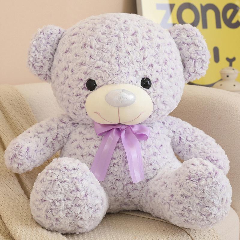 

Girl heart sitting teddy bear doll plush toy bear hug bear doll children accompany soothing doll 40cm（0.6kg） фиолетовый