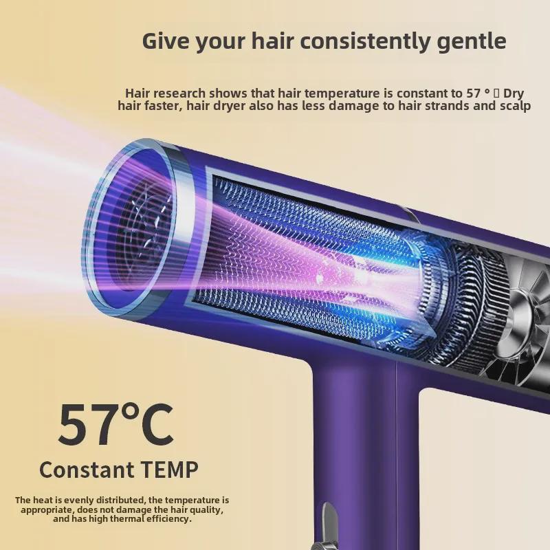 Compact Travel Hair Dryer with Blue Light & Negative Ions - Damage-Free Styling