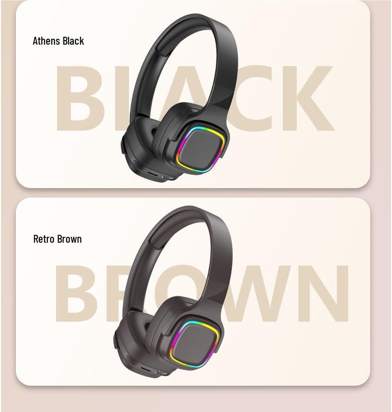 Glowing Long Battery Life Wireless Over-Ear Bluetooth Headset for Sports and Gaming