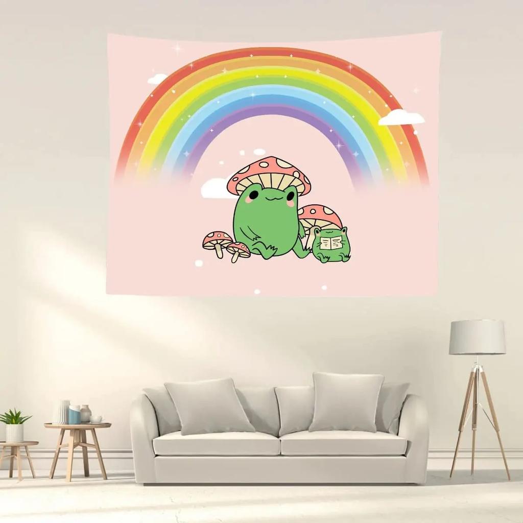 Cute Cartoon Frog Decorative Tapestry Home Wall Decor Office Living Room Tapestry