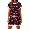 Women's Fashionable Casual Halloween Color-Block Print Set