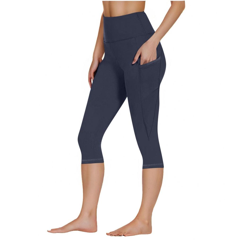 Women's Yoga Capris with Pockets - Color 7/8 Length Athletic Pants for Workout, Yoga, Gym, Casual Wear