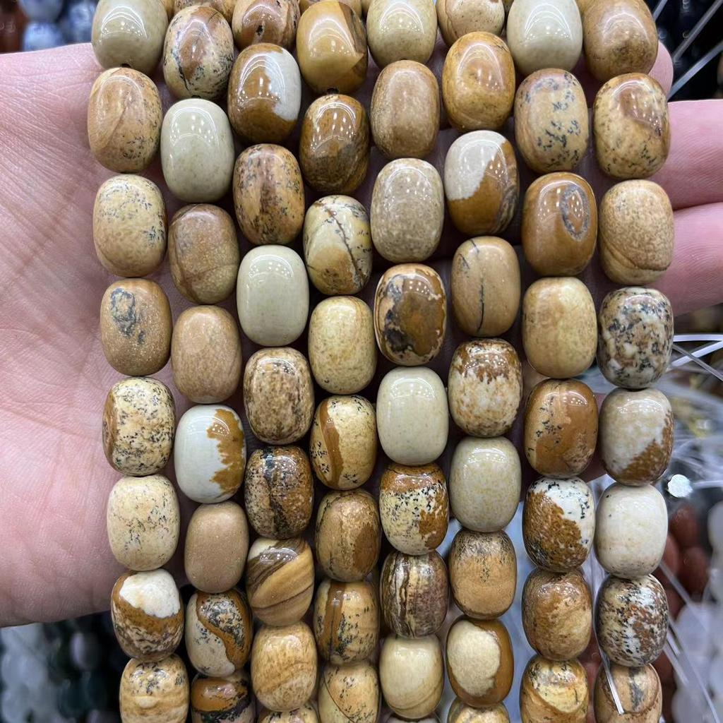10x14mm Natural Crystal Striped Agate Drum Beads for Jewelry and DIY Accessories