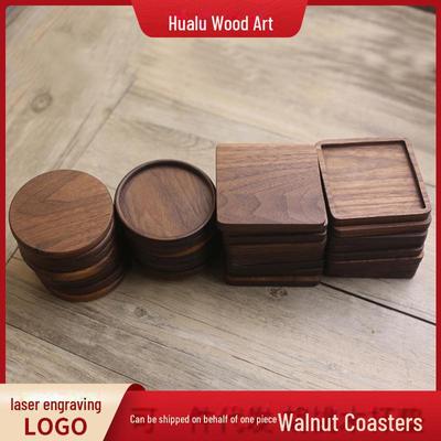 Graviertes Tee- und Kaffeeuntersetzer-Set aus Holz mit kreativen Isolierpads und Tabletts