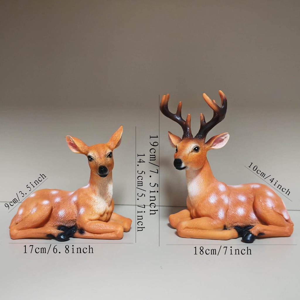 Elegant Deer Couple Desk and TV Cabinet Ornament, Party or Gift Decor