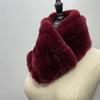 Women Long Ring Scarf Real Rex Rabbit Fur Knitted Neck Warmer Winter Stylish Warm Ring Scarves