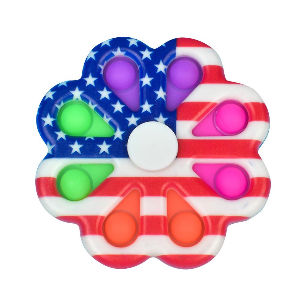 Flower Shaped Rotating Pop It Fidget Toy with Multiple Bubbles Stress Relief Sensory Spinner for Kids and Adults Durable Material