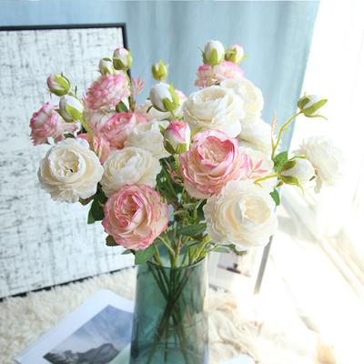 Artificial Flowers Rose Silk Bouquet Peony Vintage Fake Flowers Plants Bride Wedding Home Decoration Valentine's Day Gift