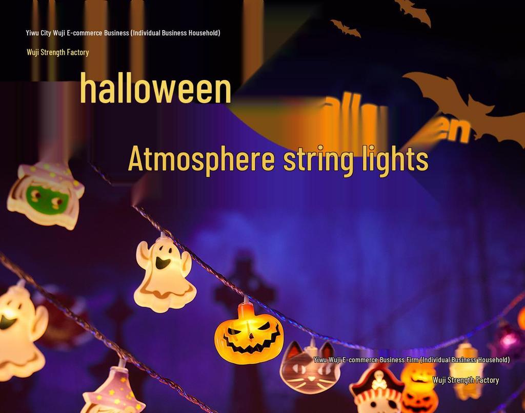 Light-Up Pumpkin String Lights for Halloween Decor and Party Ambiance