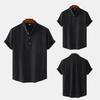 Summer Men's Stand-Up Collar Casual Short Sleeve Shirt Beach T-Shirt Men's Clothing