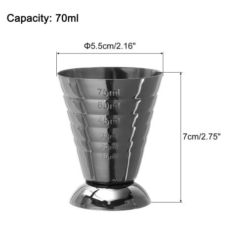 uxcell Stainless Steel Cocktail Jigger, 2.5 Oz. Cocktail Measuring Cup, Multi-Function Measuring Cup for Bars, Restaurants, or Home Use, Black