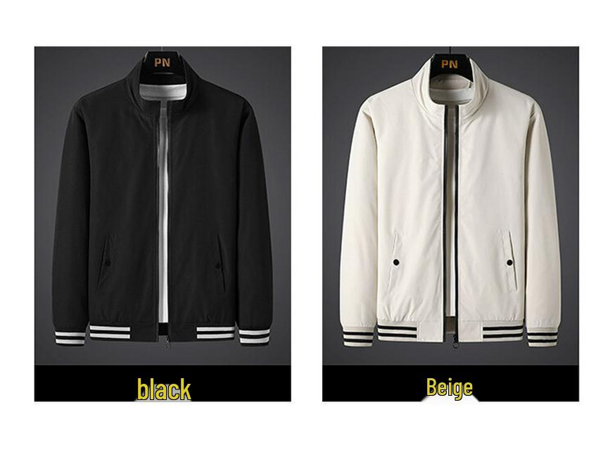 Men's Spring and Autumn Business Casual Stand-up Collar Windproof Jacket