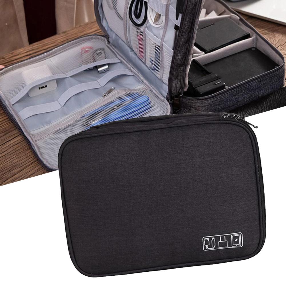 Travel Cable Storage Bag Compact USB Gadget Organizer Bag Multi-Pocketed Tools Accessories Versatile Application