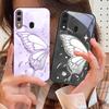 Schmetterling aus Eiskristallen Für Samsung A73 72 71 A70 56 55 54 A53 52 51 50 42 A35 A34 33 32 31 26 25 24 23 22 30 Glashülle