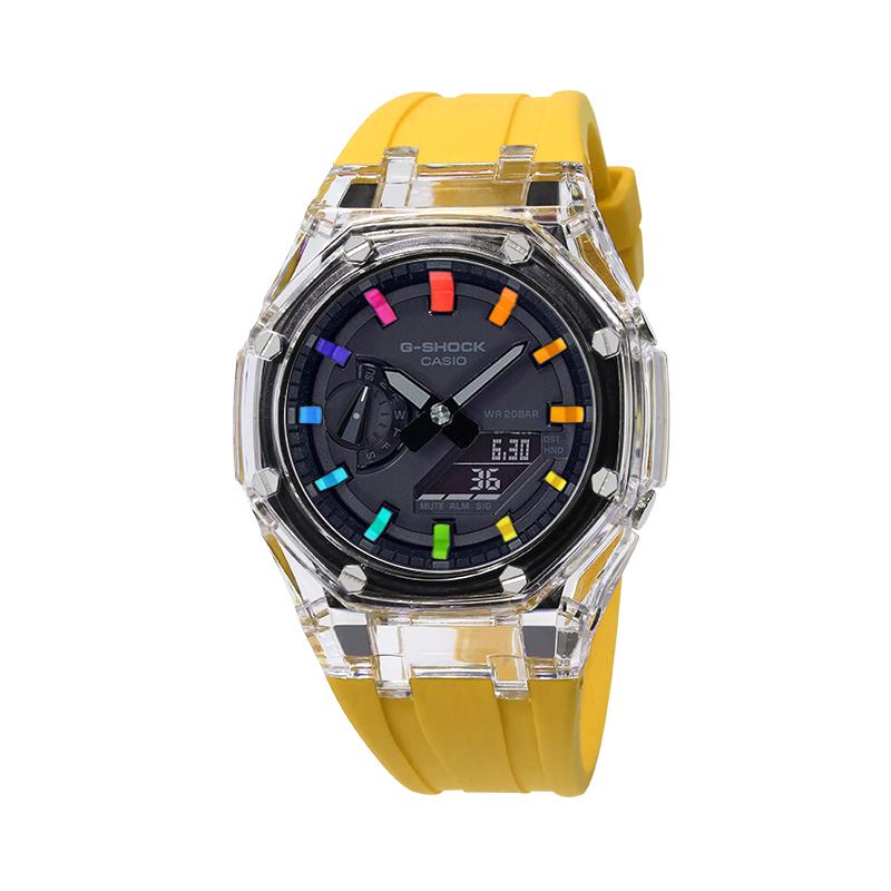 Casio Unisex Liquid Crystal/Analog Dual Display Series Black Watch GA-2100-1A1(Watch4--)