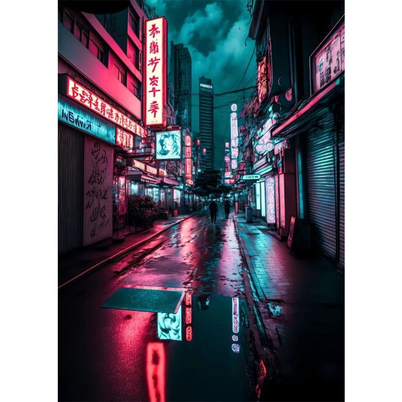 80s Neon Poster Aesthetics City Tour Colorful Night Canvas Painting Wall Art Posters and Prints for Living Home Decoration Gift