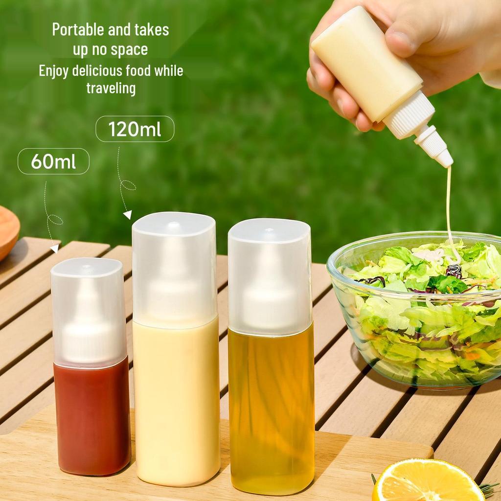 Portable Plastic Salad Dressing & Oil Dispenser - Food Grade, Pointed Mouth Design