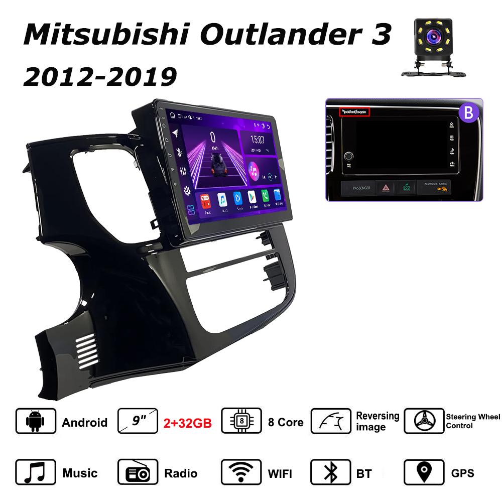 Android Car-Play Car Radio For Mitsubishi Outlander 3 2012-2019 Multimedia Player Head Unit Stereo GPS Navigation BT WIFI,8 CORE ,2+32GB