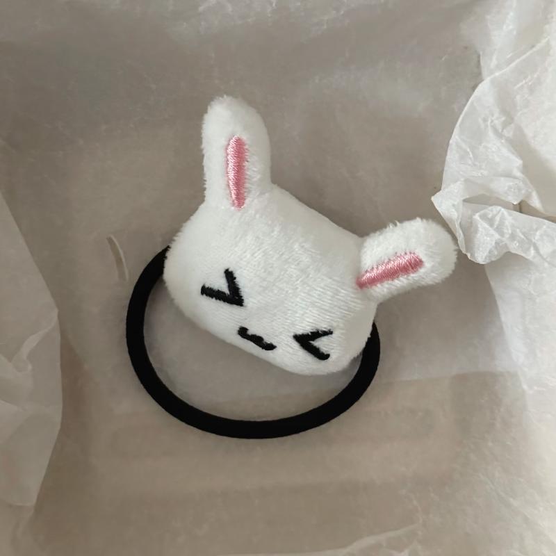 1/2Pcs Cute Plush Bunny Rabbit Hair Tie Hairband For Lolita Girls Students Ponytail Hair Rope Hair Accessories Jewelry