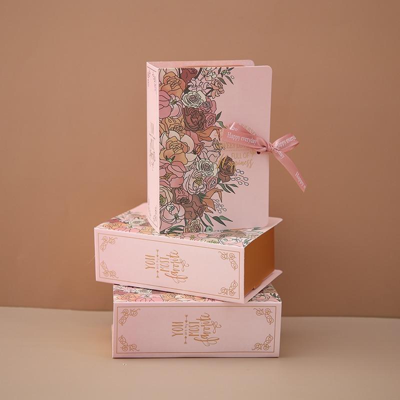 

5pcs Valentine s Day Creative Book Shaped and Holiday Gift Box, Creating A Festive Atmosphe,For Wedding Valentine S Day Box 13x9x4.5cm&5PCS