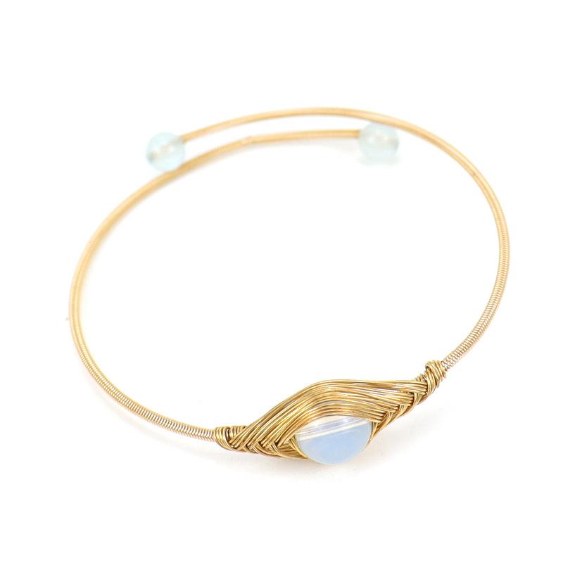 Hand-Wound Gold Agate Bead Opening Simple Bracelet Bracelet Devil Eye Bracelet B44