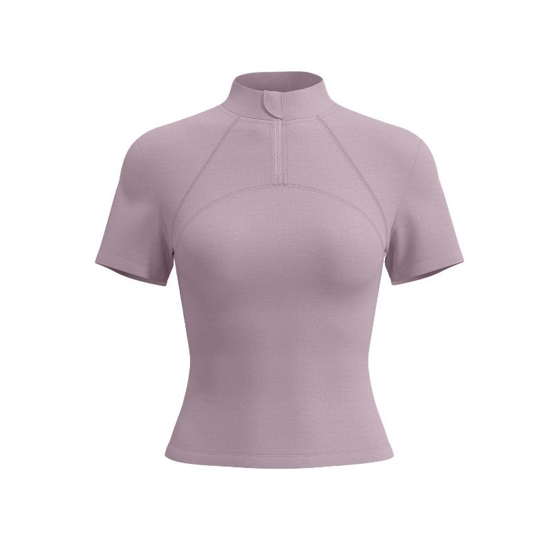 Damen S Kurzarm Yoga T-Shirt Zum Laufen Slim Fit Hohe Elastizität Fitnessstudio Top