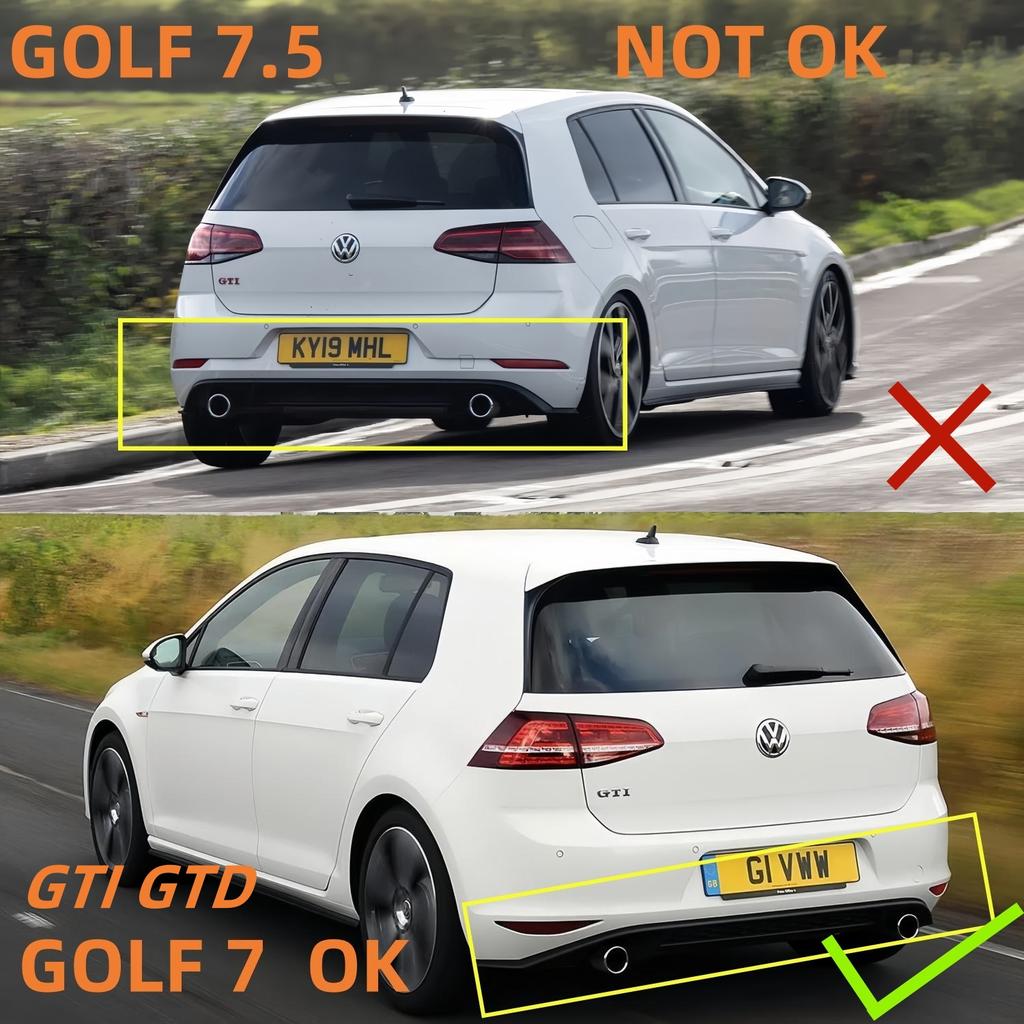 Maxton Style Gloss Black Car Rear Bumper Diffuser Splitter For VW Golf Mk7 Golf 7 GTI GTD 2013-2016 Pre-Facelift Bodykits Tuning