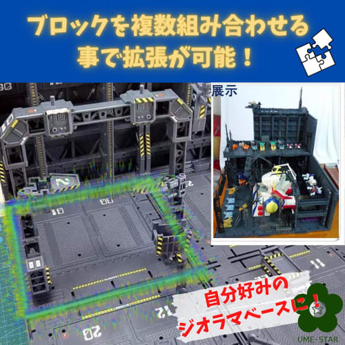 (UME-STAR) Gunpla Plastic Model Diorama Base Hangar Model Display Base Battleship Dock Plastic Model Background