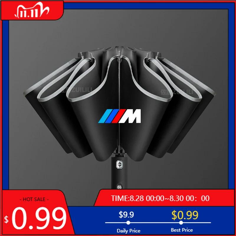 VZND8 New For BMW Car Led Light Automatic Folding Windproof Sunshade Umbrella For BMW M Power M3 X1 X3 X5 E36 E39 E46 E60 E90 F10 F20