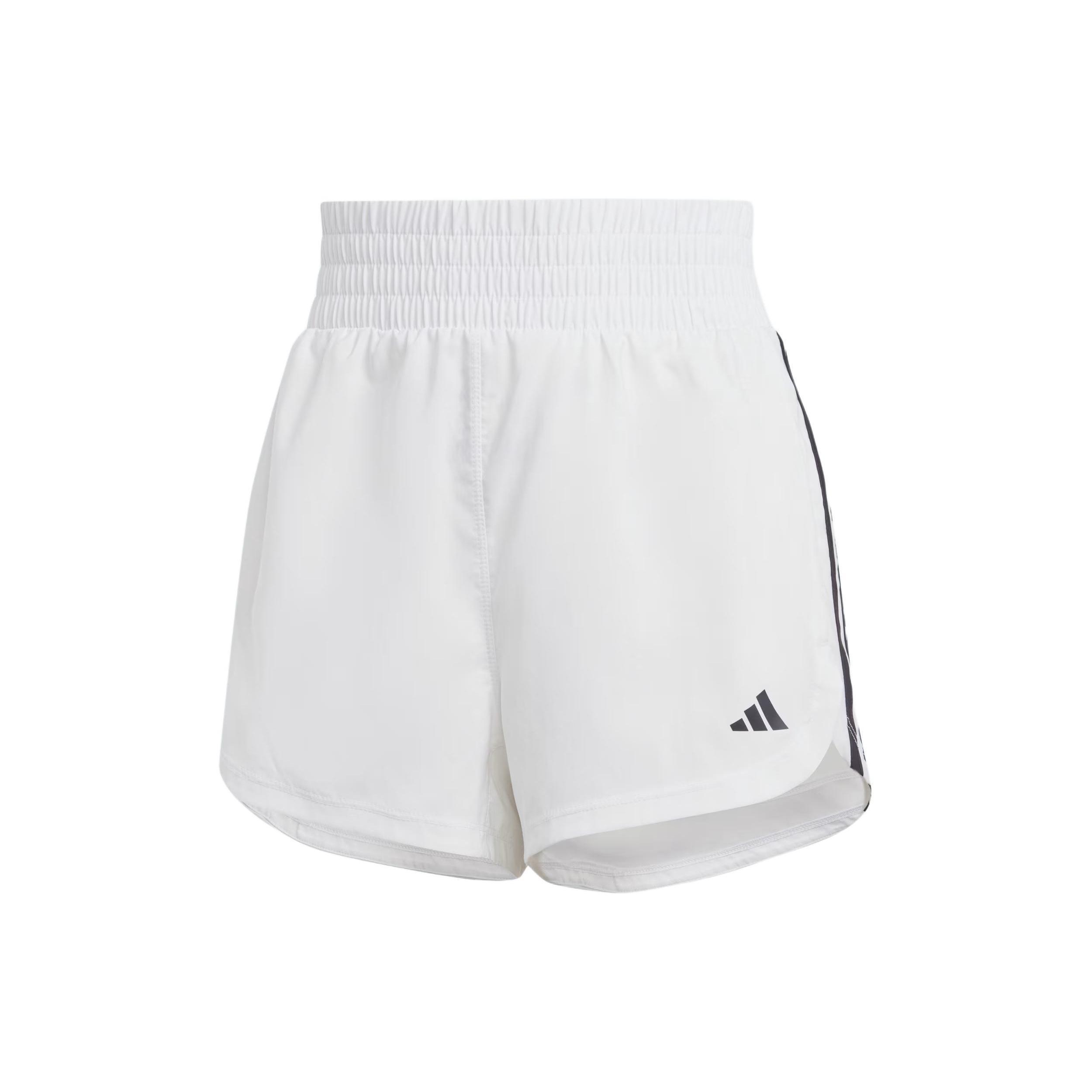 (WMNS) adidas Pacer Training 3-Stripes Woven High-Rise Shorts Asia Sizing  White Black  Women s IS2171 M