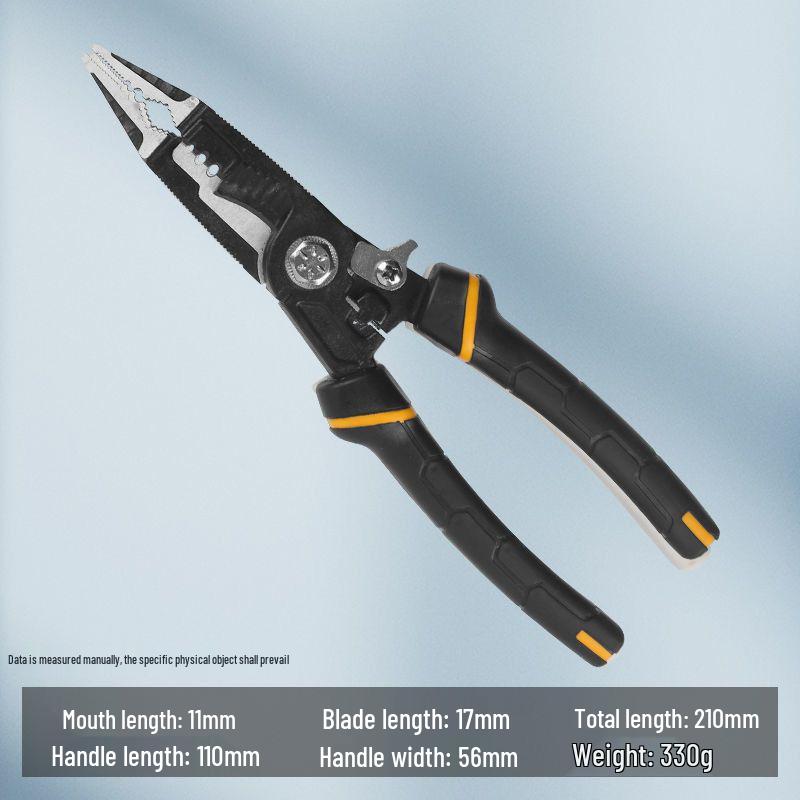 Sedm v jednom Multifunkční elektrikářské kleště: Odizolovací kleště, krimpovací kleště a kleště s jehlovými čelistmi