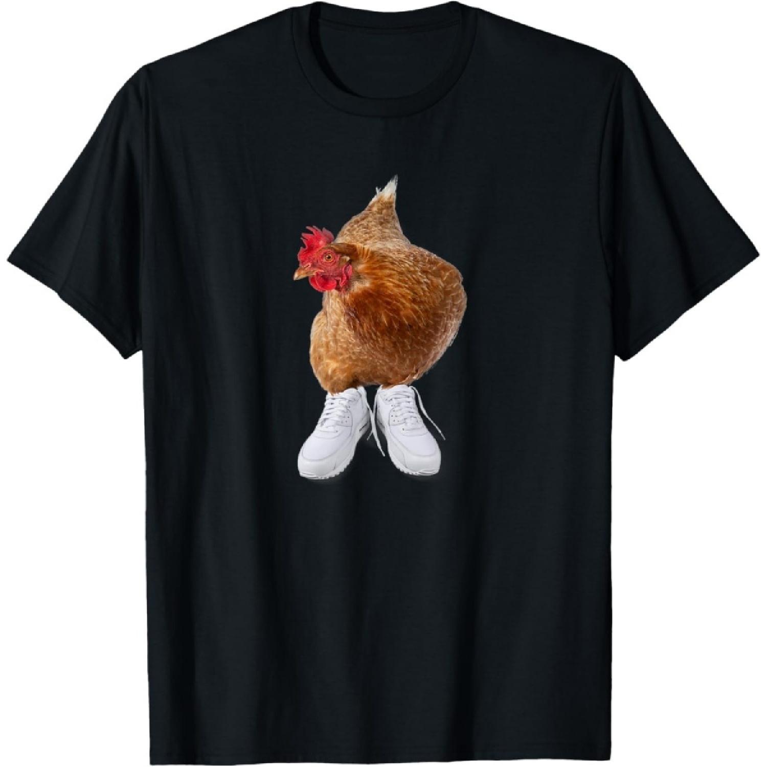 

YUZBHOME Chicken in Sneakers, Funny Meme Gag Design T-Shirt XXXXXL різнокольоровий