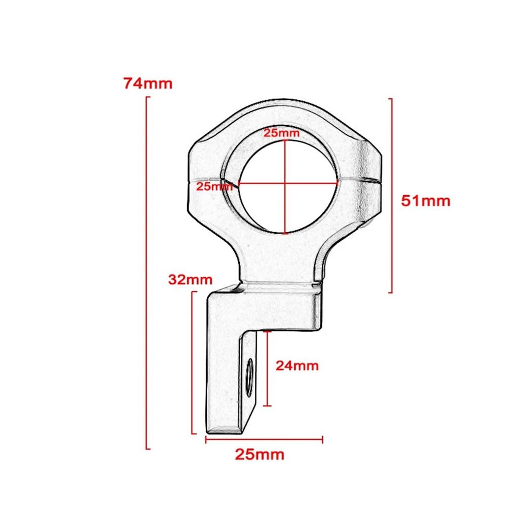 FANJI Motorcycle LED Headlight Bracket Mount Clamp 22mm 25mm Fork Tube Motorcycle Fog Lamp Bracket for BMW Honda Suzuki (Black)