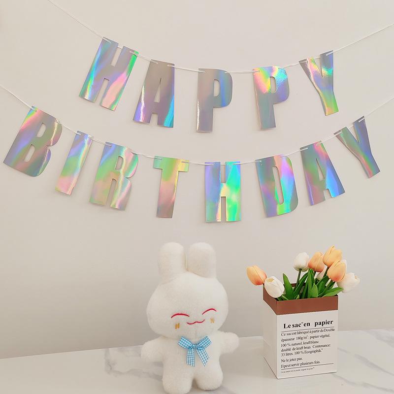 

Барвиста прикраса з прапором із днем ​​народження для фотосесії на перший день народження дитини