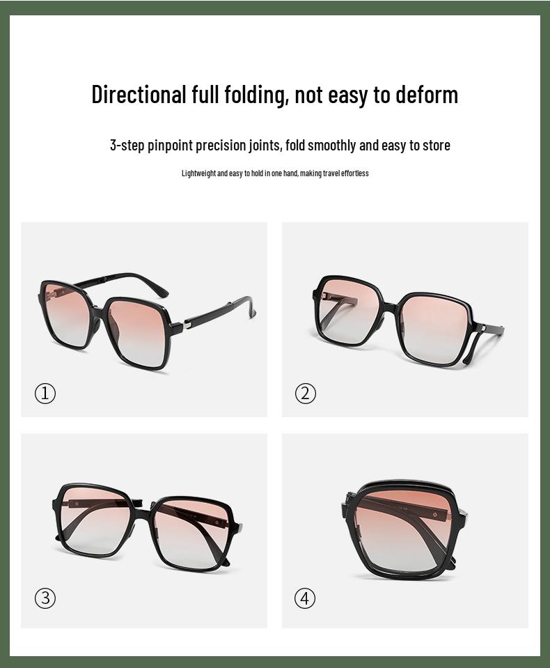 TRP20330 Banana 5th Gen Foldable Polarized Large Frame Blush Sunglasses with UV Protection