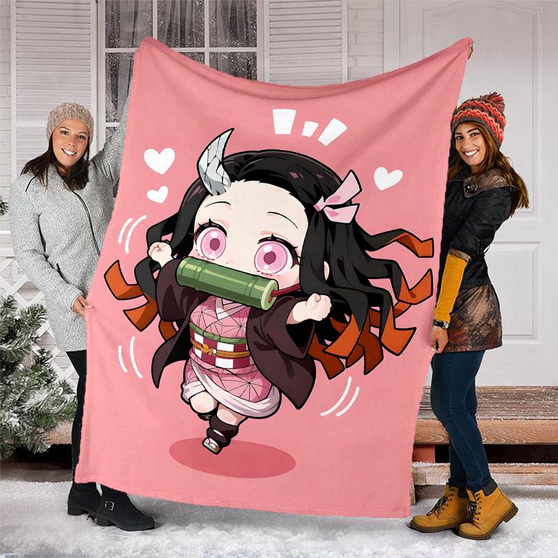 1pc nezouko8 Theme Blanket - Digital Print, Polyester, Cozy for All Seasons, Perfect for Outdoor, and Travel