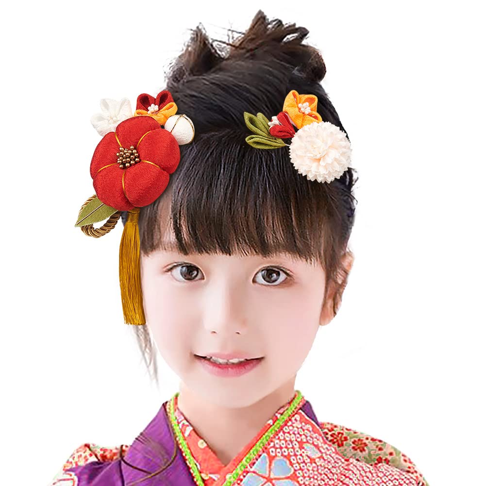 

OTAKUMARKET Hair Ornament Set for and and and Includes a Hair Clip and Available in 2 Colors 2-Piece Coming-of-Age Ceremonies, Furisode, Shichi-Go-San