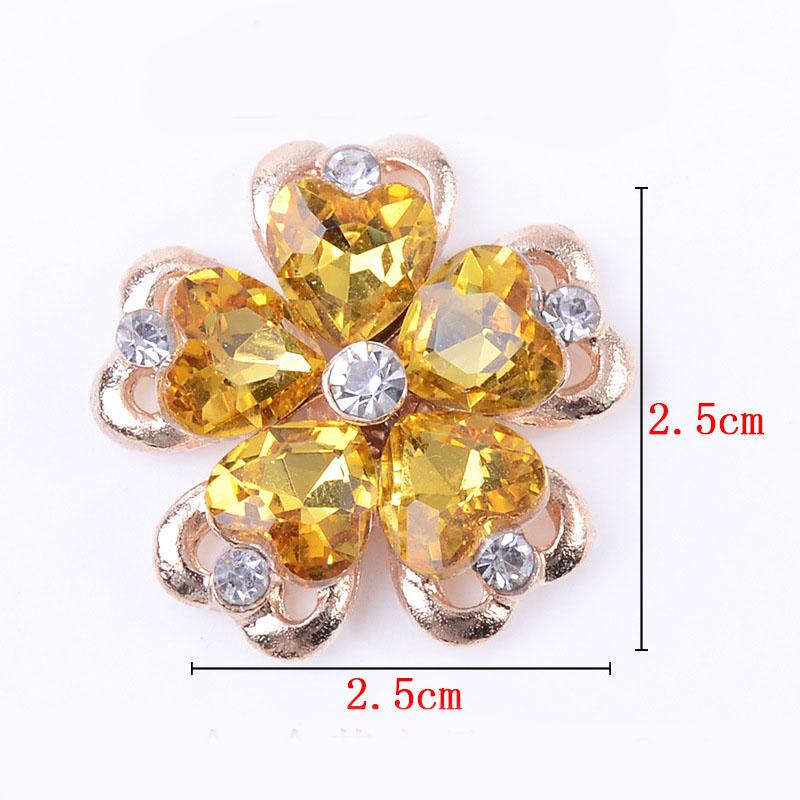 Engood 50Pcs Crystal Glass Flower Rhinestone Alloy Buttons Sewing Trim Embellishments Craft DIY Hair Apparel Clothes Accessories