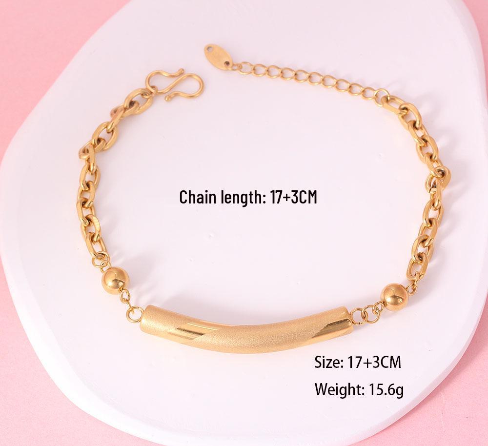 Изогнутый матовый женский элегантный полубраслет из нержавеющей стали 18K золотой