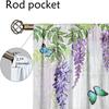 2Pcs Spring Garden Curtains Wisteria Butterfly Pattern Living Room Bedroom Balcony Sunshade Country Style Decor Curtains