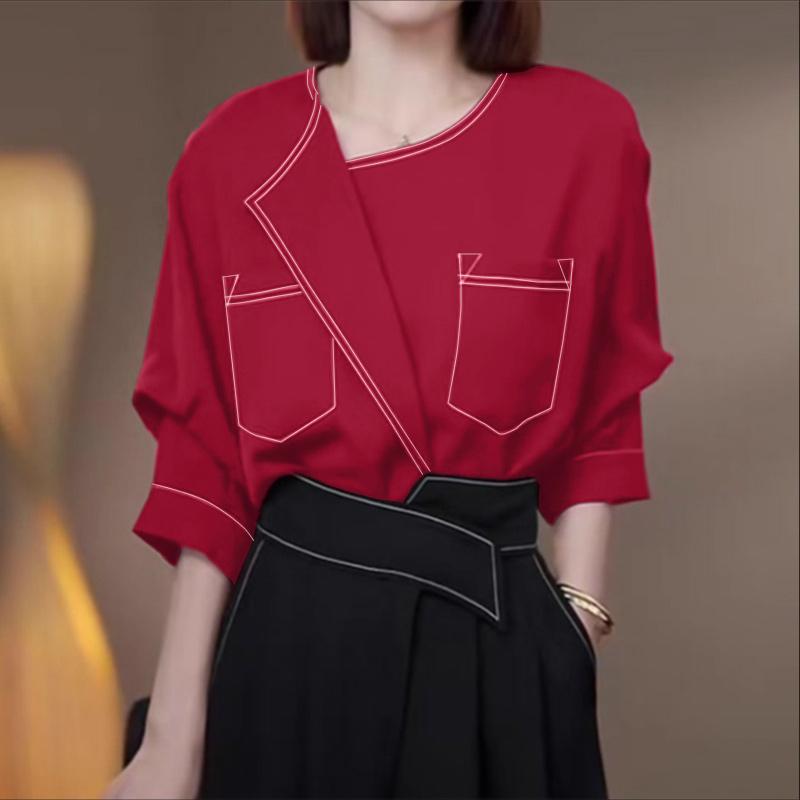 ZANZEA Women Casual Round Neck Loose Half Sleeve Blouse