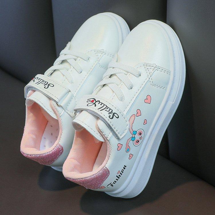 2025 new girls' little white shoes spring and autumn boys' non-slip solid-soled board shoes thick-soled heightening children's sports shoes