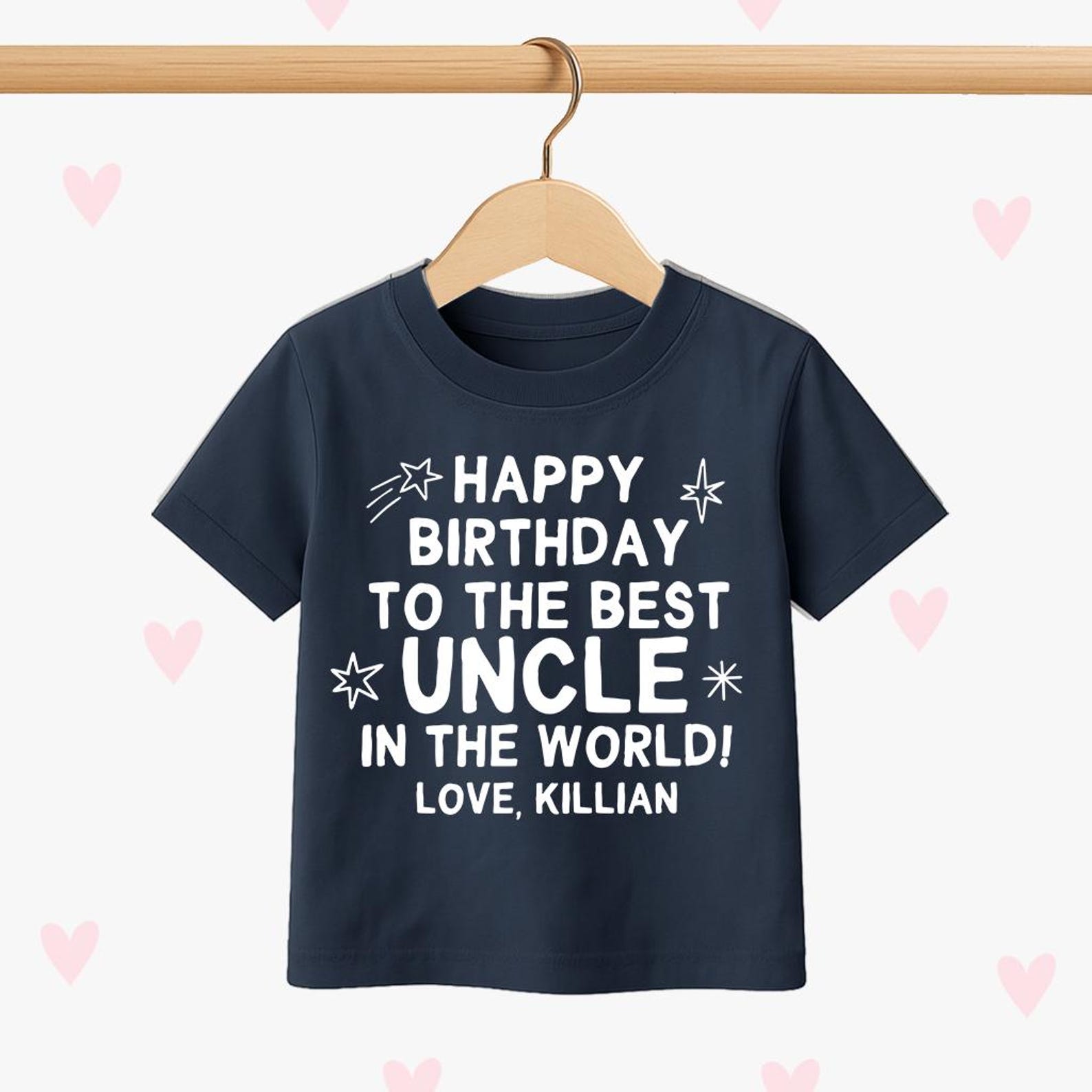 Uncle Birthday Kids T-shirt, Personalized Happy Birthday Tee, Niece Nephew Gifts 110
