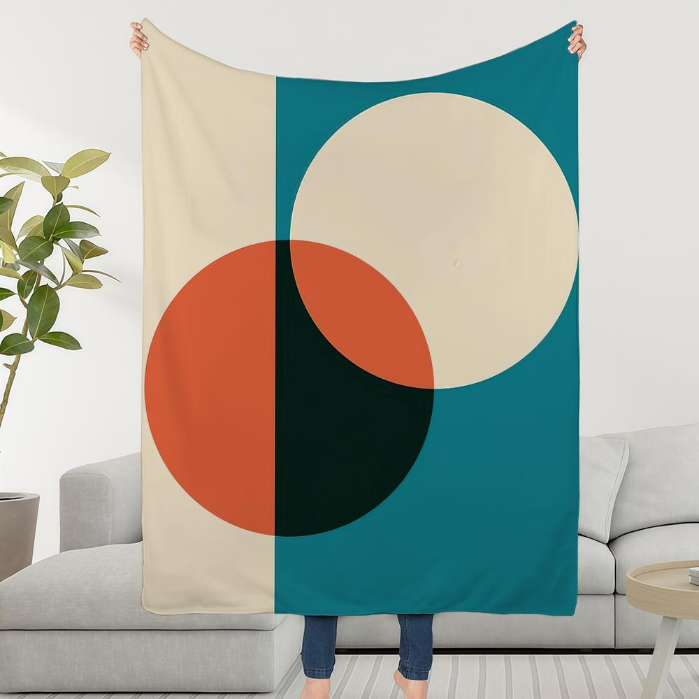 Blanket Geometric Throw Super Art Cosy Plush Living Room Sofa Couch Bauhaus Childish Birthday Gifts