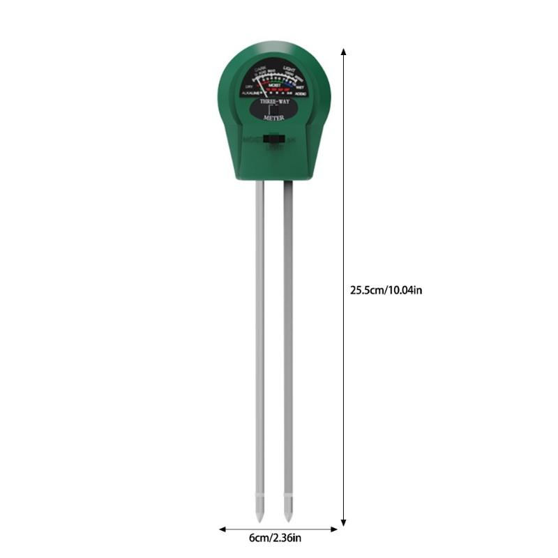 Long Probe Soil Moisture Meter 3 In 1 Portable Soil Moisture Sunlight Intensity Monitors Soil Test Meter for Gardening