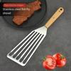Stainless Steel Fish Frying Spatula Wooden Handle BBQ Cooking Spatula  Kitchen Cooking Utensils