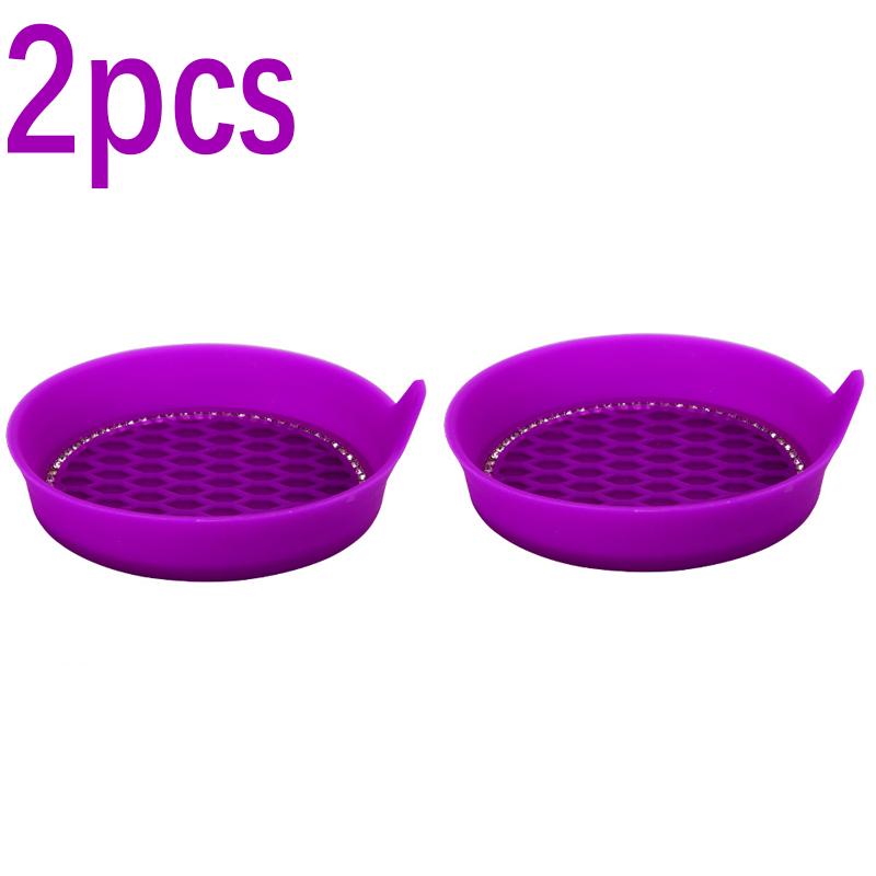 2PCs Car Carbon Fiber Coaster Non-slip Water Cup Pad Car Slot Gadgets Mat Silica Pad Cup Holder Car Interior Accessories Decal